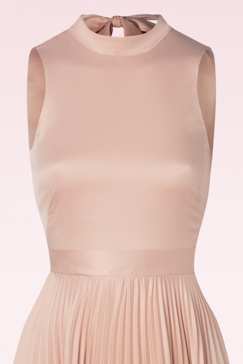 Closet London - Bella geplooide maxi jurk in blush pink 3