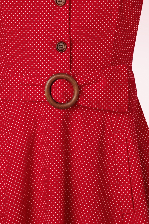 Banned Retro -  Polka Dot Dance Dress en Rouge 3