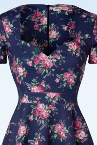 Vintage Chic for Topvintage - Trinny Floral Swing Dress in Navy 3