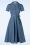 Very Cherry - Revers Midi Dress en Bleu Denim Clair