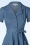 Very Cherry - Revers Midi Kleid in hellem Jeansblau 3