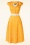 Vixen - Midi-jurk met stippen en wijde kraag in currygeel