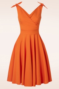 Glamour Bunny - The Harper Swing Dress in Orange 4