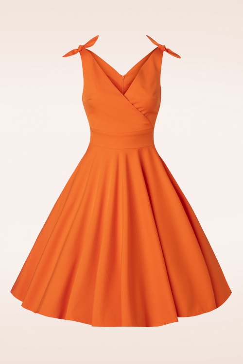 Glamour Bunny - The Harper Swing Dress in Orange 5