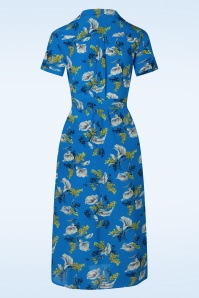 King Louie - Olive Cubanelle Midi Dress in Madeira Blue 2