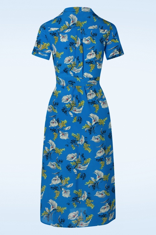 King Louie - Olive Cubanelle Midi Dress in Madeira Blue 2