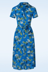 King Louie - Olive Cubanelle Midi Dress in Madeira Blue
