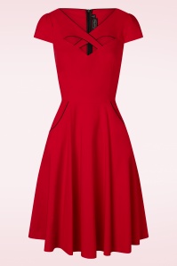 Vixen - Connie Swing Dress en Rouge