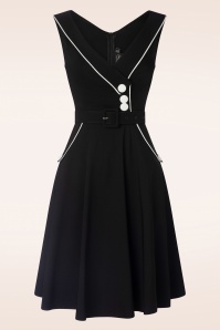 Vixen - Marica Herringbone Swing Dress in Black