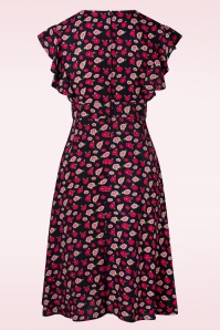 Circus - Rosy Rose Swing Dress in Navy 3