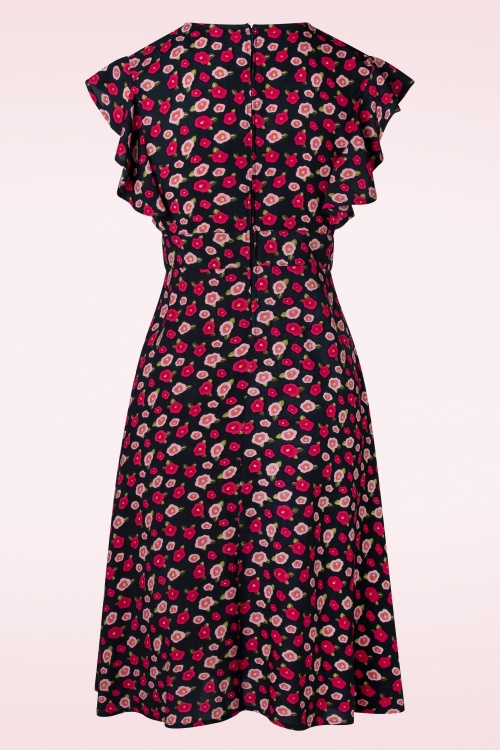 Circus - Rosy Rose Swing Dress in Navy 3