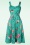Banned Retro - Peacock Rose Swing Dress in Teal