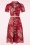 Rock N Romance - Charlene Palm Shirtwaister Dress in Ruby Red