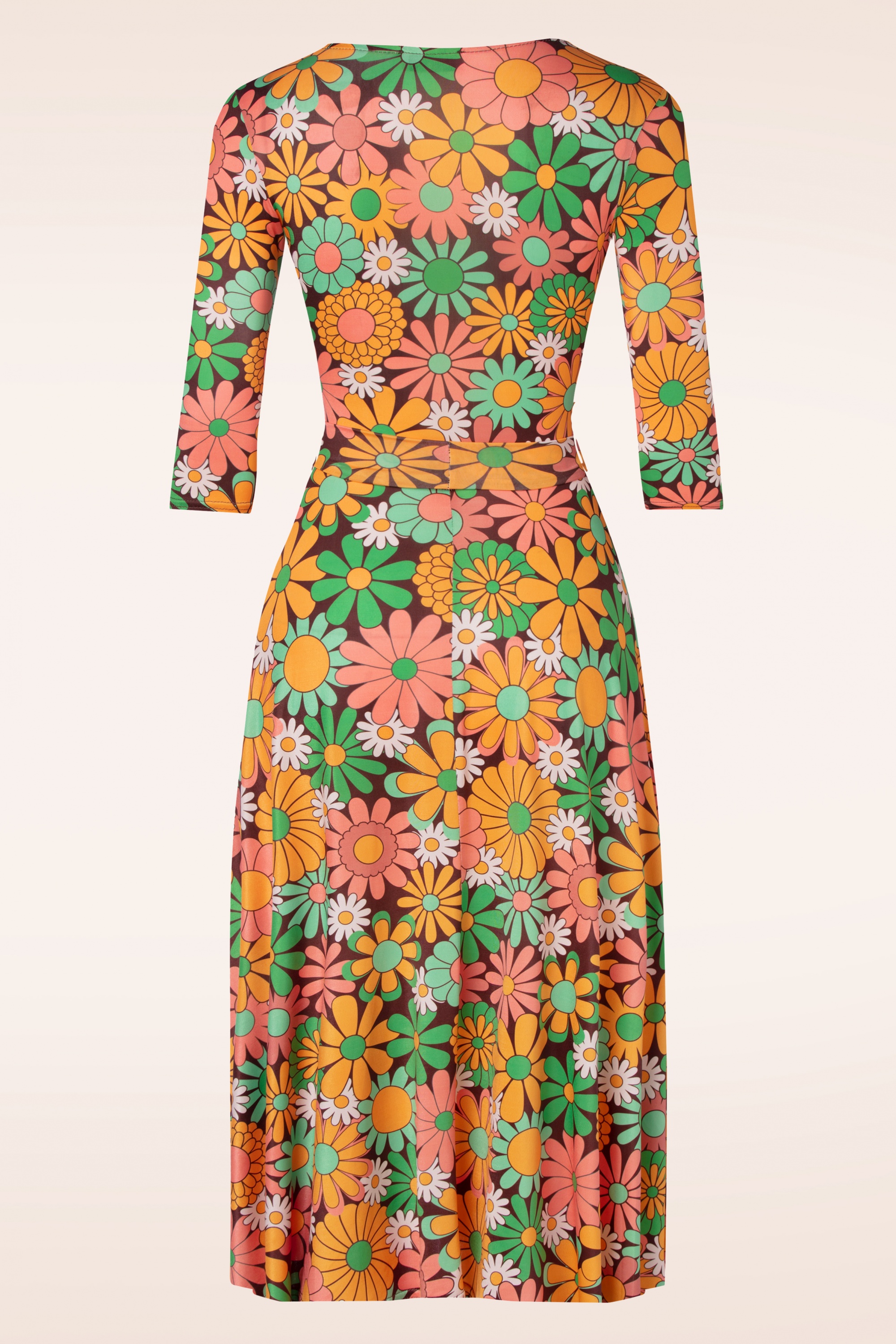 Vintage Chic for Topvintage - Faith Groovy bloemen swingjurk in multi 3