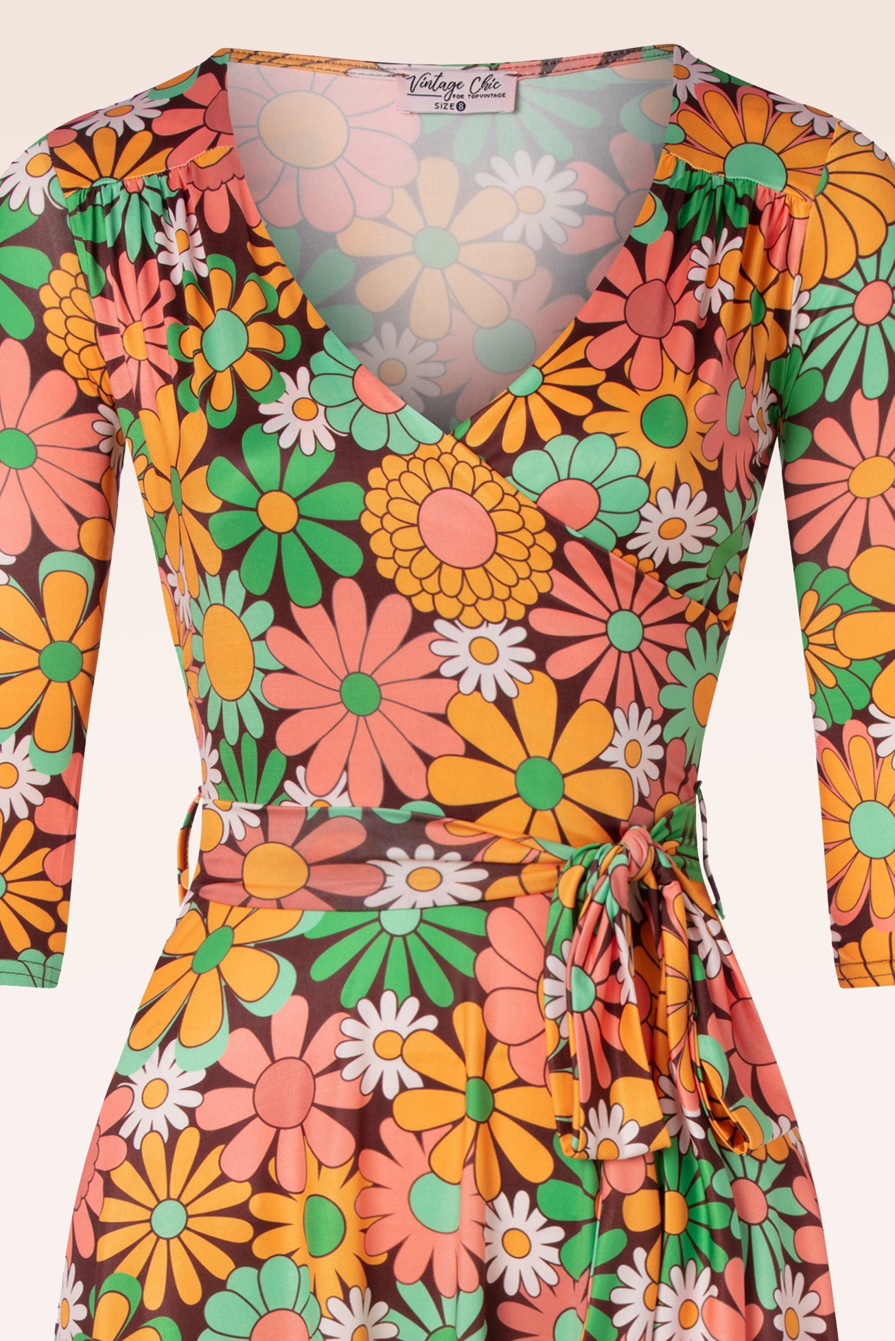 Vintage Chic for Topvintage - Faith Groovy bloemen swingjurk in multi 2