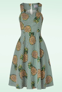 Banned Retro - Pineapple Swing Dress in Green