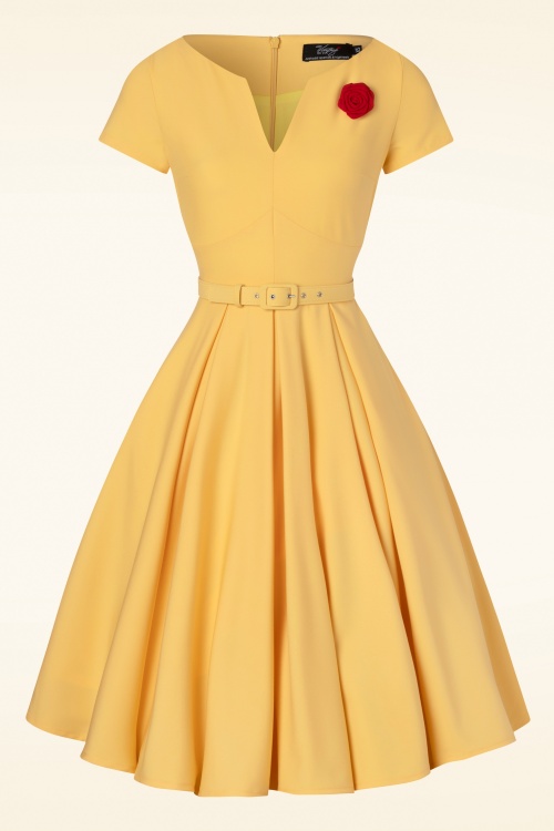 Vintage Diva  - Das Gianna Swing Kleid in Gelb 3