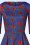 Topvintage Boutique Collection - Topvintage exclusive ~ Adriana Floral Long Sleeve Swing Dress Années 50 en Bleu Foncé 5