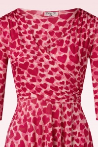 Vintage Chic for Topvintage - Ditsy Heart Swing Dress Années 50 en Rouge et Rose 2