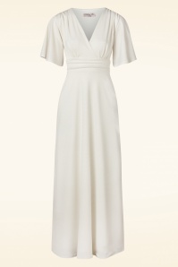 Vintage Chic for Topvintage - Eleanor Glitter Maxi Dress in Egret