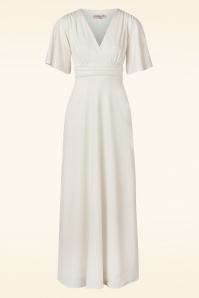 Vintage Chic for Topvintage - Eleanor glitter maxi jurk in egret