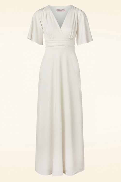 Vintage Chic for Topvintage - Eleanor Glitter Maxi Dress in Egret