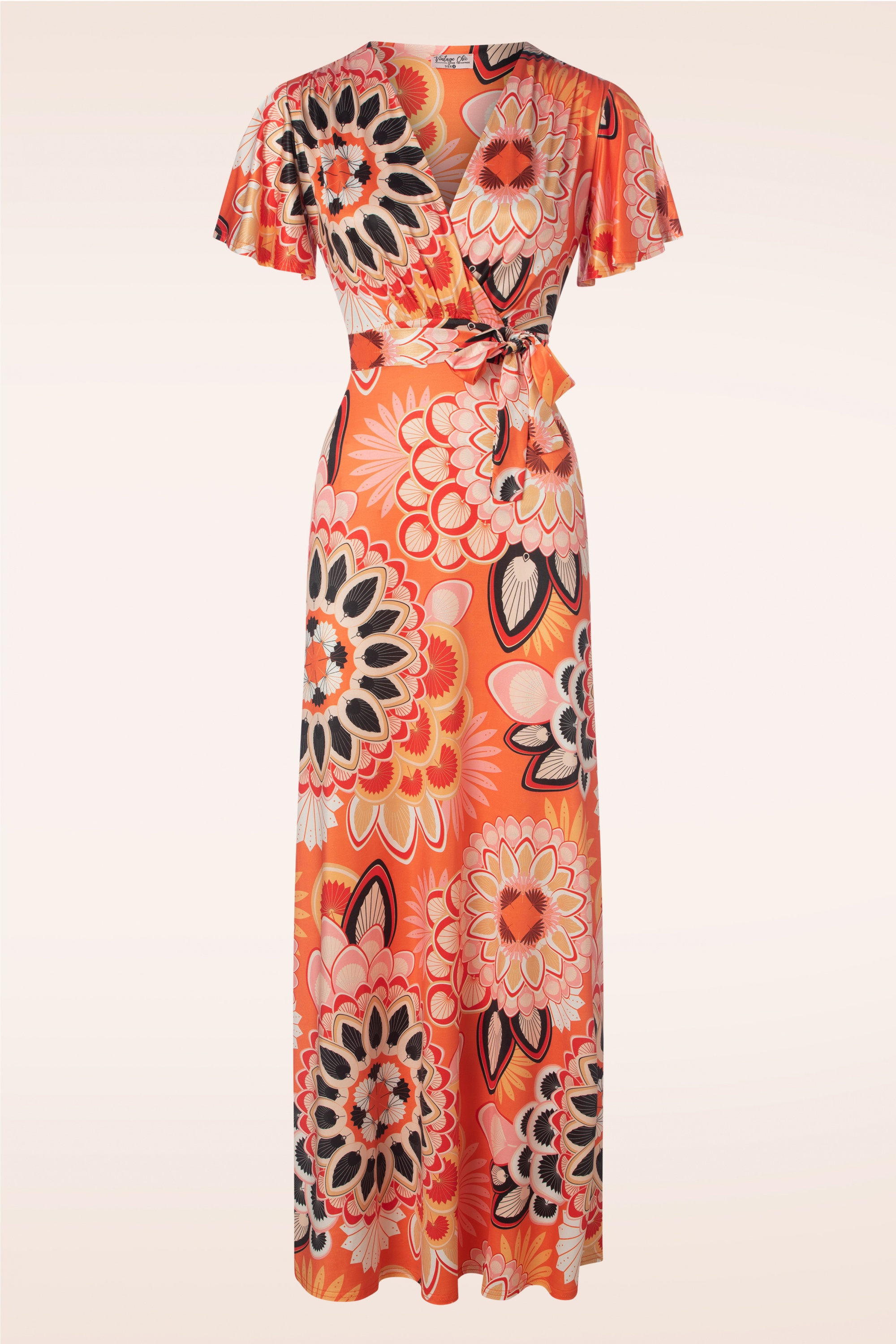 Vintage Chic for Topvintage - Feline Groovy maxi jurk in oranje