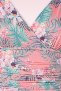 Vintage Chic for Topvintage - Griechisches Tropical Maxi Kleid in Pink 4