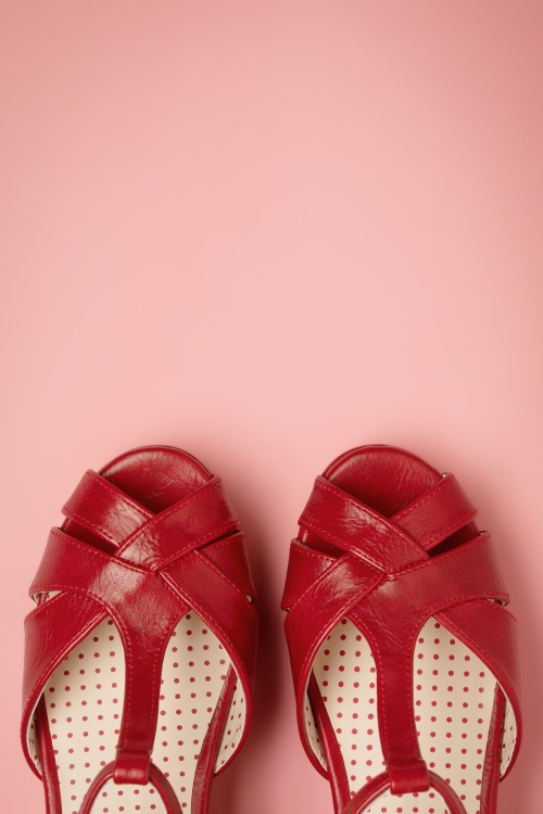 B.A.I.T. - Kira sleehak sandalen in rood 4