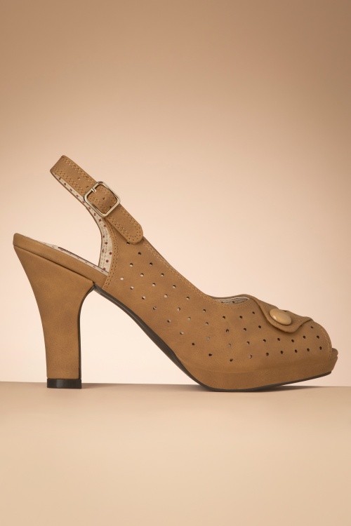 B.A.I.T. - Lydia high heeled peeptoe sandaletten in bruin 4