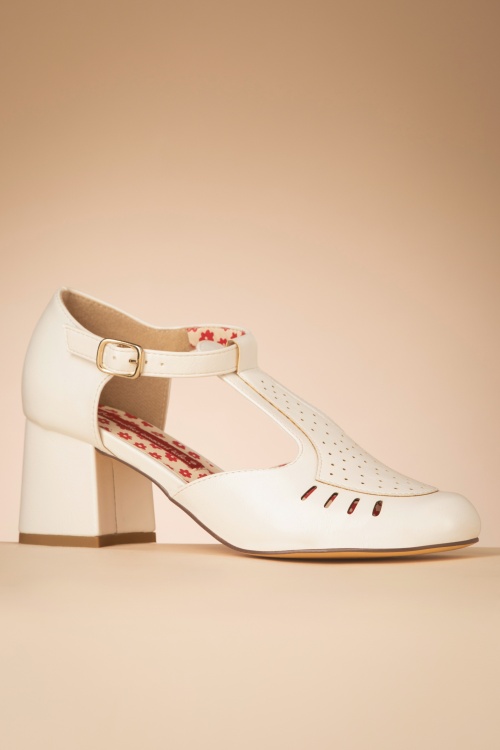B.A.I.T. - Chloe T-Strap pumps in wit 4