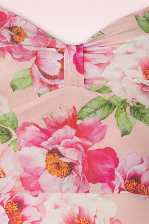 Vintage Chic for Topvintage - Freya Floral Swing Kleid in Pink 3