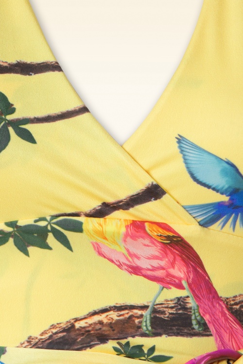 Vintage Chic for Topvintage - Irene Birds Swing Kleid in Gelb 3