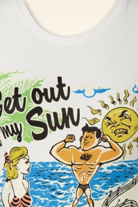 Queen Kerosin - Get Out Of My Sun T-Shirt in Weiß 3