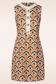 Vintage Chic for Topvintage - Dixie retro jurk in oranje floral 2