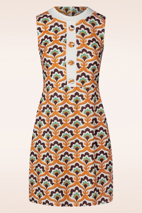 Vintage Chic for Topvintage - Dixie Retro Kleid in Orange Floral 2