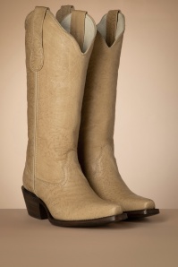 La Pintura - Gabriela Leather Western Boots in Dark Ivory 4
