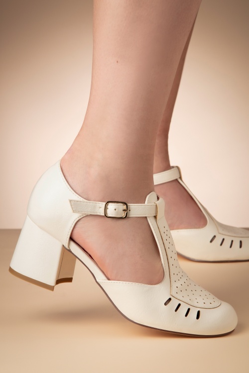B.A.I.T. - Chloe T-Strap pumps in wit