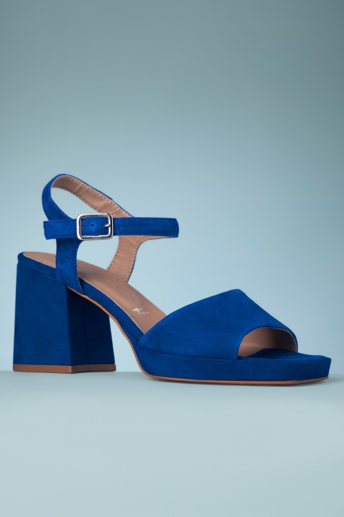 | Soraya Block Heel Sandals in Royal Blue