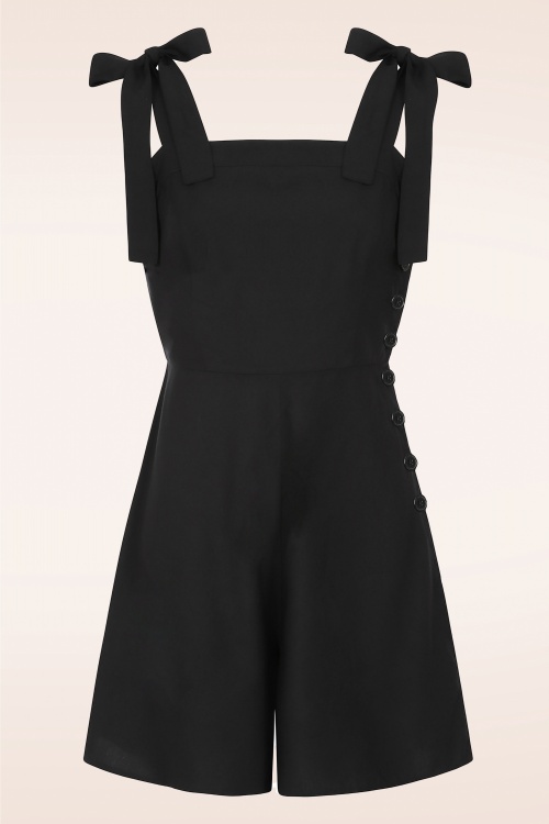 Collectif Clothing - Combishort Uni Belinda en Noir 2