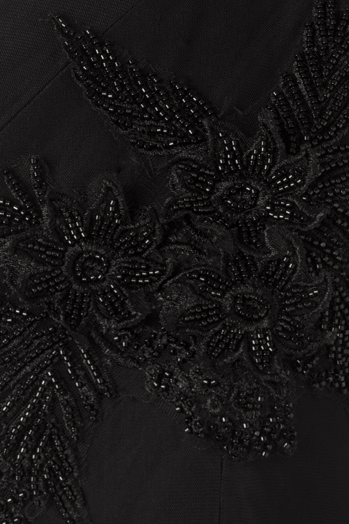 Rebel Love Clothing - Sabrina Beaded Tulle Sash Pencil Dress in Black 5