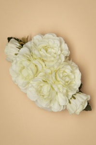 Lady Luck's Boutique - Fleur pour les Cheveux Olive May en Blanc