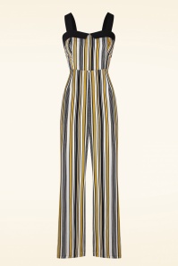 Banned Retro - Stripe and Sail Jumpsuit in Yellow