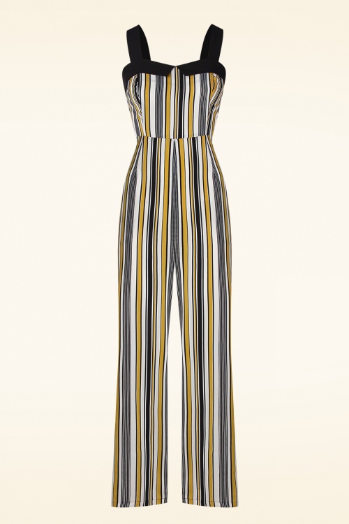Banned Retro - Stripe and Sail jumpsuit in geel
