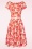 Vintage Chic for Topvintage - Ronanda floral swing jurk in wit en rood