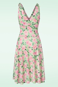 Vintage Chic for Topvintage - Grecian Floral Swing Dress in Mint and Pink 2