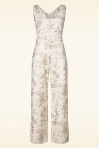 Vintage Chic for Topvintage - Safari-Jumpsuit in Off White