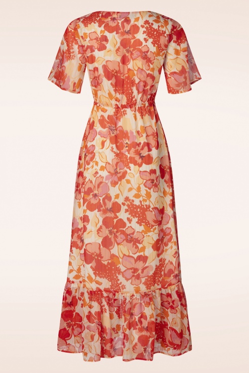 Smashed Lemon - Patricia Floral Maxi Dress in Orange 4