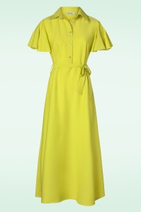 20to - Riffle Sleeve Maxi Kleid in Lime 2