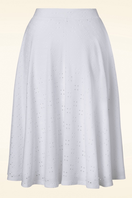Vintage Chic for Topvintage - Mandy Swing Skirt in White 3